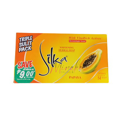 Silka Whitening Herbal Soap Orange Papaya Double Pack (3 x 90g)
