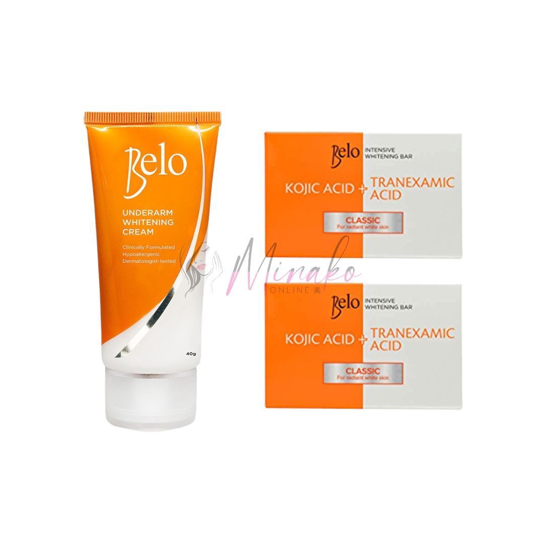 Belo Intensive Underarm Whitening Cream (40g) & Soaps (2x 65g) Set